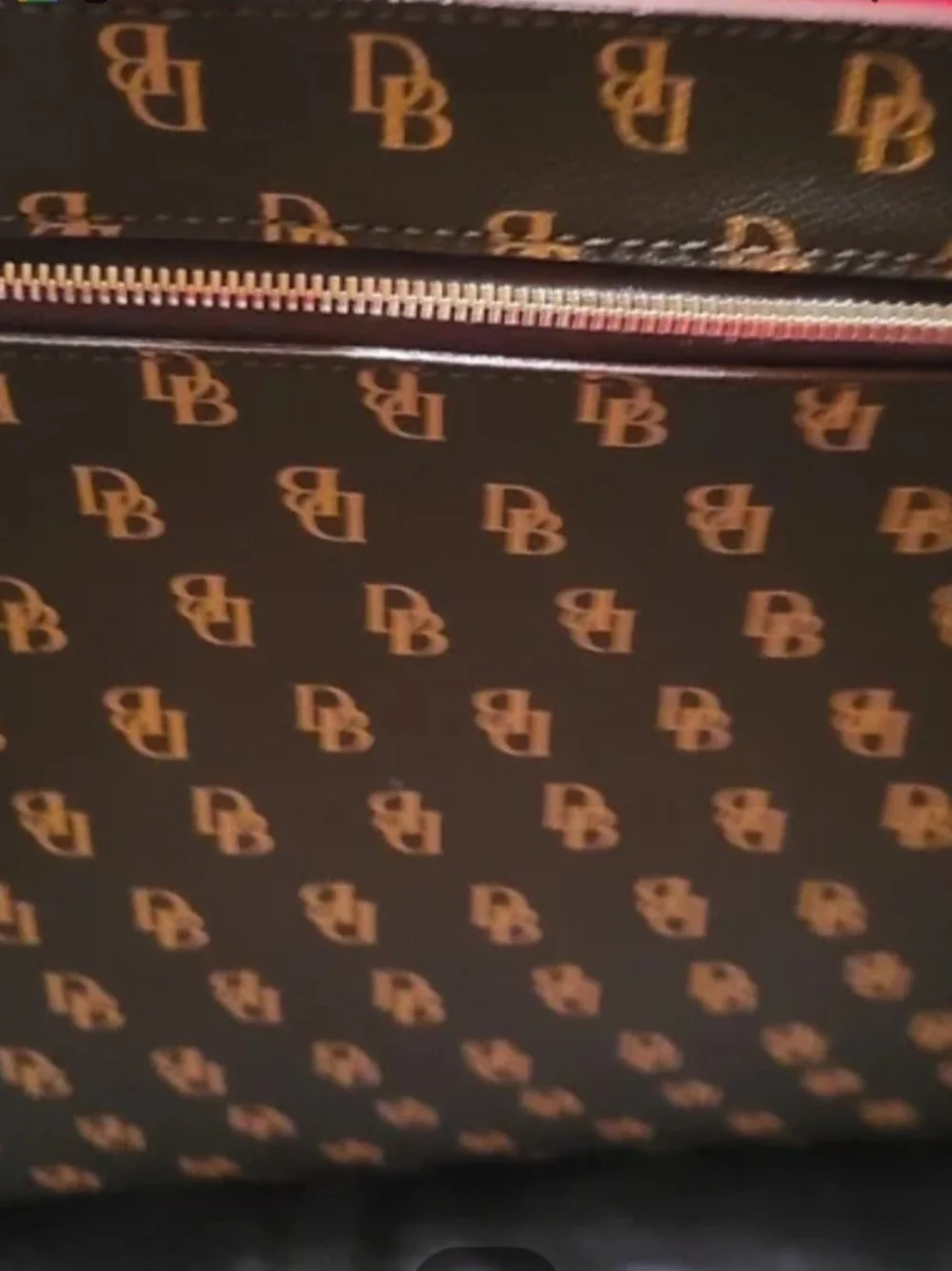Dooney & Bourke Brown Monogram Briefcase - Brown/Gold